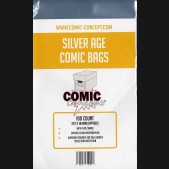 PACK OF 100 COMIC CONCEPT SILVER AGE COMIC BAGS FOR COMICS AND GRAPHIC NOVELS