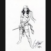 GREG HORN ORIGINAL COMIC ART - ELEKTRA ORIGINAL COMMISSION