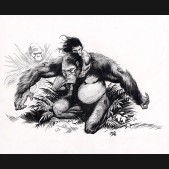 FRANK CHO ORIGINAL COMIC ART - TARZAN AND THE APES