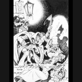 MIKE PLOOG ORIGINAL ART - DRACULA AND RIPPER COVER ART