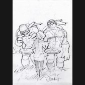 Simon Bisley Original Comic Art - Teenage Mutant Ninja Turtles #45 Motor City Pencil & Ink Prelim Cover Art