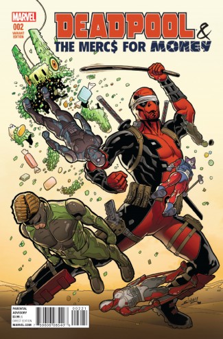 DEADPOOL AND MERCS FOR MONEY VOLUME 2 #2 SLINEY 1 IN 25 INCENTIVE VARIANT COVER