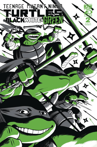 TEENAGE MUTANT NINJA TURTLES BLACK WHITE & GREEN #2 