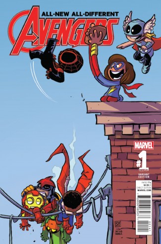 ALL NEW ALL DIFFERENT AVENGERS ANNUAL #1 SKOTTIE YOUNG BABY VARIANT COVER