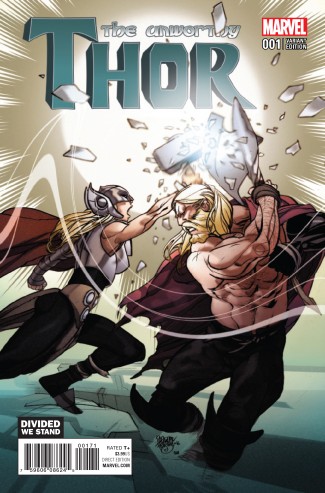 UNWORTHY THOR #1 FERRY DIVIDED WE STAND VARIANT COVER