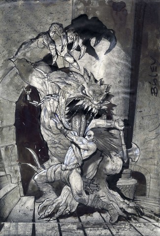 Simon Bisley Original Comic Art - Conan The Avenger #25 Original Pencil Prelim Cover Art