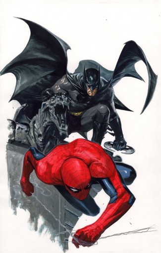 GABRIELLE DELL'OTTO ORIGINAL COMIC ART - BATMAN AND SPIDER-MAN