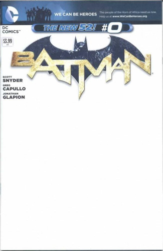 BATMAN #0 (2011 SERIES) WE CAN BE HEROES BLANK VARIANT 