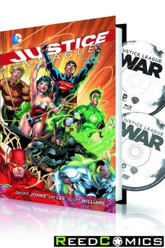 Justice League Volume 1 Origin Hardcover and DVD Blu Ray Set