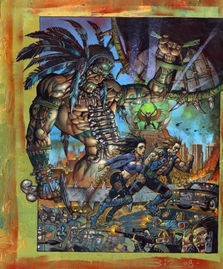 Simon Bisley Original Art - Lost Angeles Cover Art #2