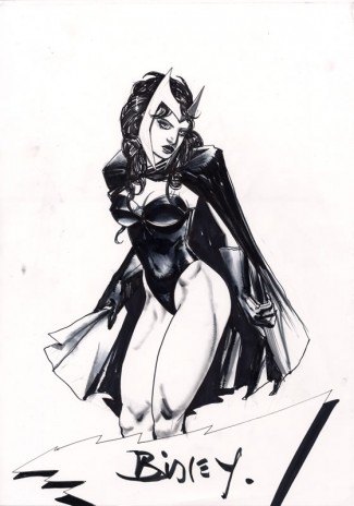 Simon Bisley Comic Art - Large Scarlet Witch Sketch