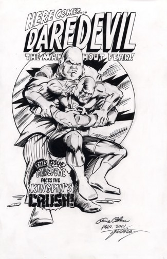 Gene Colan Original Art - Daredevil vs Kingpin Cover Style