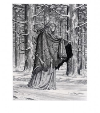Larry Elmore Original Art - Old Witch Pencil Drawing