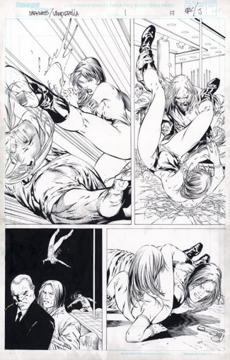 Eric Basaldua Original Comics Art - Darkness Vampirella Page 17