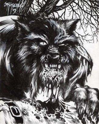 John Totleben Original Art - Werewolf Pin Up