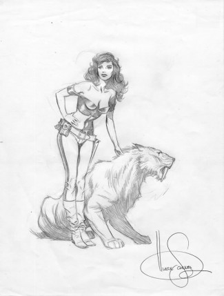 Mark Schultz Original Art - Hanna & Sabretooth