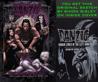 Danzig Lyric Book Signed Bisley & Danzig + Original Sketch by Bisley