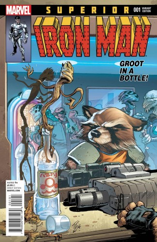 SUPERIOR IRON MAN #1 (2014 SERIES) ROCKET RACCOON AND GROOT VARIANT