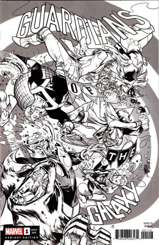 GUARDIANS OF THE GALAXY #1 (2020 SERIES) LARRAZ PARTY 1 PER STORE SKETCH VARIANT