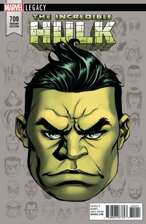 INCREDIBLE HULK #709 (2017 SERIES) LEGACY MCKONE HEADSHOT 1 IN 10 INCENTIVE VARIANT 