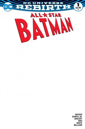 ALL STAR BATMAN #1 BLANK VARIANT EDITION