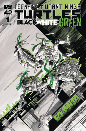 TEENAGE MUTANT NINJA TURTLES BLACK WHITE & GREEN #1