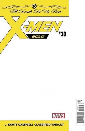 X-MEN GOLD #30 J SCOTT CAMPBELL CLASSIFIED VARIANT