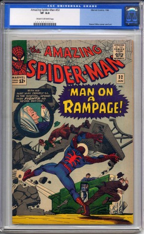 AMAZING SPIDER-MAN #32 CGC 8.0 CREAM TO OFF WHITE PAGES