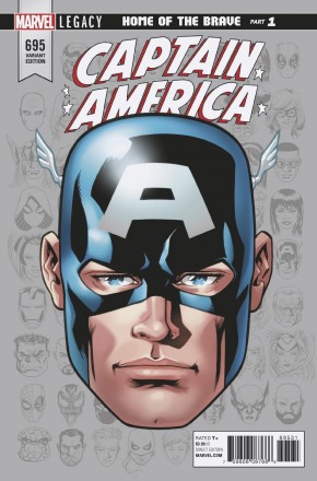 CAPTAIN AMERICA #695 (2017 SERIES) LEGACY  MCKONE HEADSHOT 1 IN 10 INCENTIVE VARIANT 