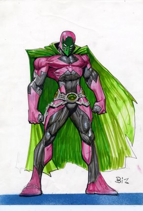 SIMON BISLEY ORIGINAL COMIC ART - COLOUR CHARACTER DESIGN