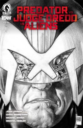 PREDATOR VS JUDGE DREDD VS ALIENS #1 FABRY PENCILS 1 IN 10 INCENTIVE VARIANT COVER