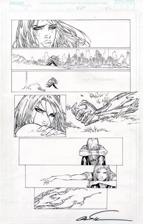MARC SILVESTRI ORIGINAL COMIC ART - EVO #1 PAGE 25 (WITCHBLADE CROSSOVER ISSUE)