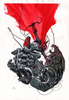 GABRIELLE DELL'OTTO ORIGINAL COMIC ART - SPAWN VS CY-GOR PUBLISHED ART