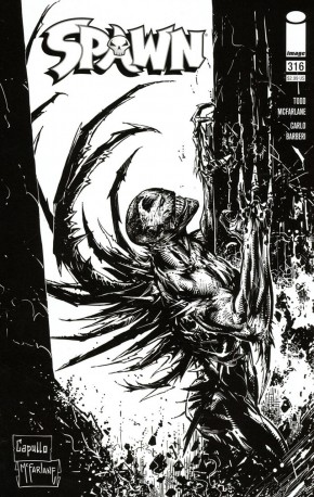 SPAWN #316 COVER D CAPULLO AND MCFARLANE BLACK AND WHITE