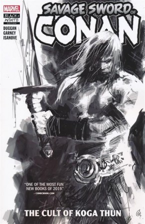 SAVAGE SWORD OF CONAN VOLUME 1 CULT OF KOGA THUN BLACK & WHITE DM VARIANT GRAPHIC NOVEL