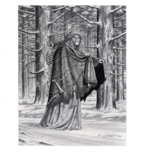 Larry Elmore Original Art - Old Witch Pencil Drawing