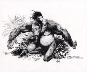 Frank Cho Original Comic Art - Tarzan & The Apes