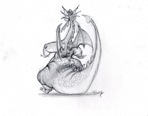 Original Fantasy Movie Dragon Back Concept Art Design Mike Ploog