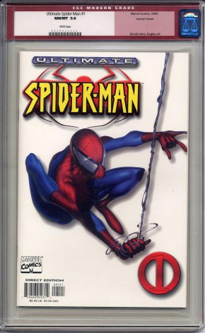 ULTIMATE SPIDER-MAN #1 CGC 9.8 WHITE VARIANT COVER WHITE PAGES